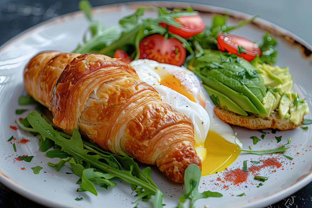 Croissant (mozzarella, špenát, cherry)